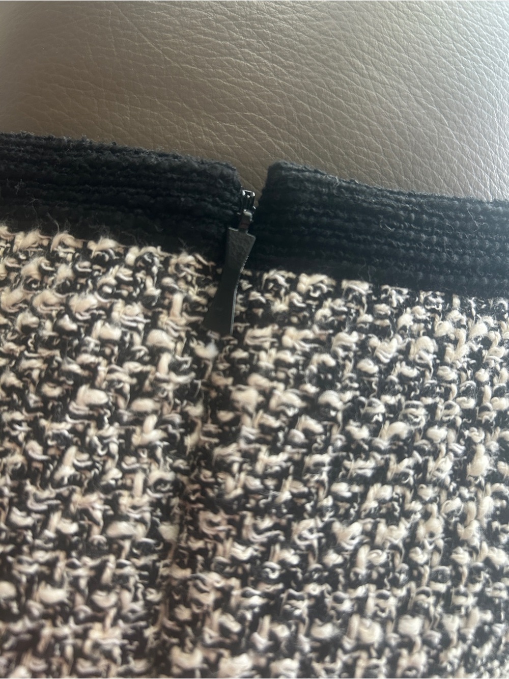 Kate Spade Black and Cream Tweed Scallop-Trim Cap Sleeve Dress - Picture 6 of 7